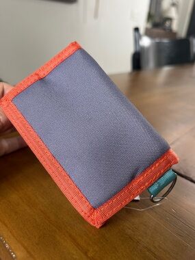 NWT AEO Gray and Orange Trifold Card Wallet